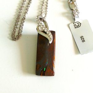 SOLD!!! Yowah Natural OPAL Platinum-Plated Silver Necklace